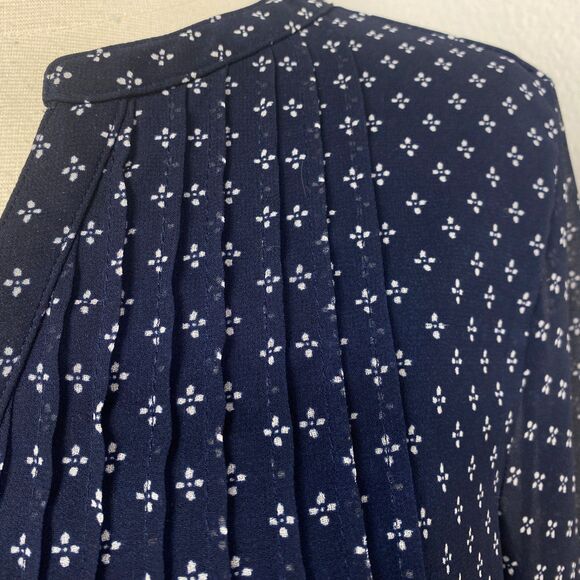 Charter Club Pullover Tunic Blouse M Chiffon Pleats 3/4 Flounce Sleeves Relaxed - Picture 4 of 13